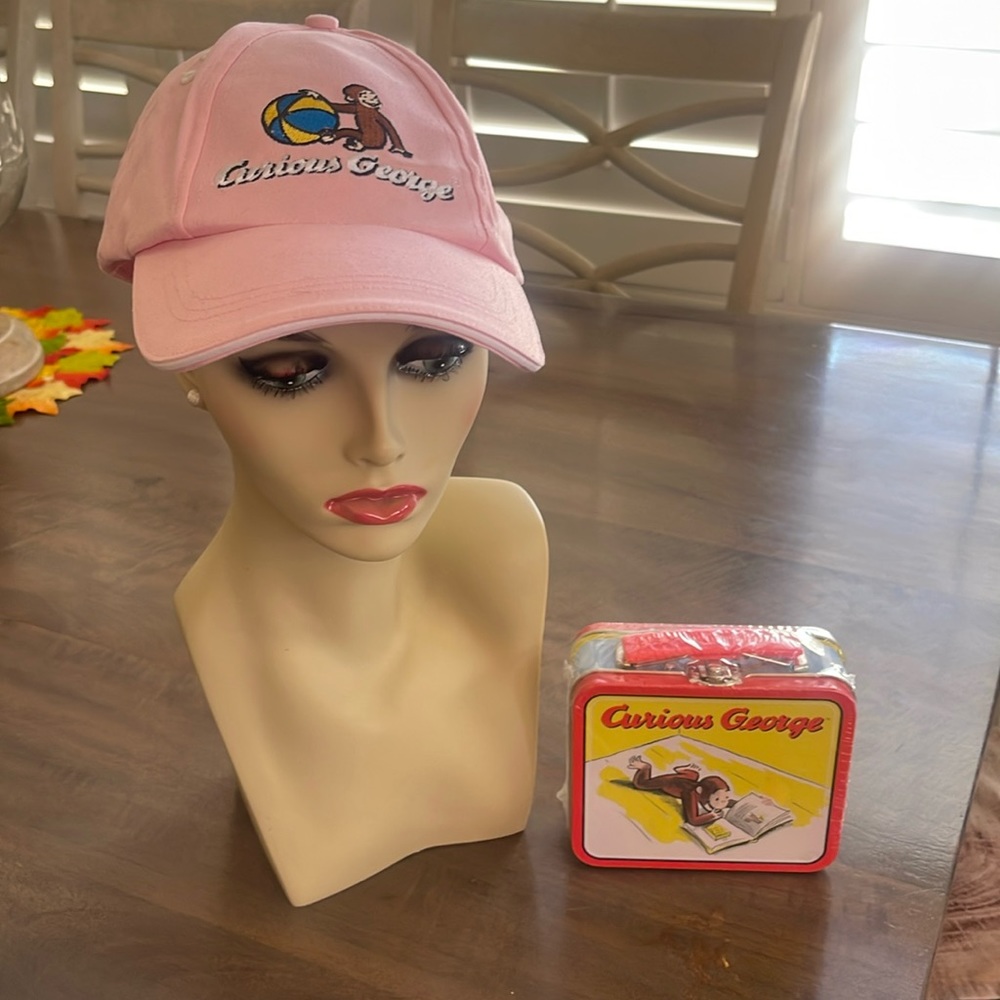 Curious, George duo hat, and lunchbox